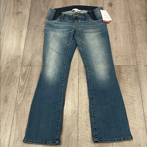 Ingrid & Isabel Flare Blue Jeans Maternity Boot Cut With Expandable Waist Size 4 - Picture 2 of 9